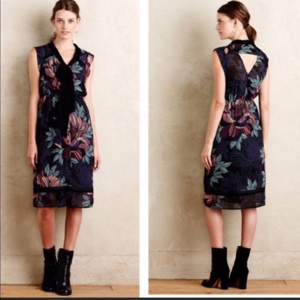 Anthropologie Maeve Bretin Floral Midi Dress S